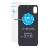 Apple iPhone XS - Verre du boîtier arrière avec plus grand trou pour l'appareil photo (argent)