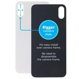 Apple iPhone XS Max - Verre du boîtier arrière avec plus grand trou pour l'appareil photo (blanc)