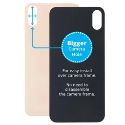 Apple iPhone XS Max - Verre du boîtier arrière avec plus grand trou pour l'appareil photo (Or)