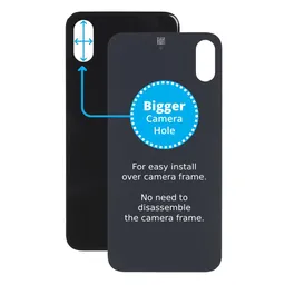 Apple iPhone XS - Verre du boîtier arrière avec plus grand trou pour l'appareil photo (gris sidéral)