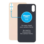 Apple iPhone XS - Verre du boîtier arrière avec plus grand trou pour l'appareil photo (Or)