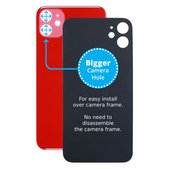 Apple iPhone 11 - Verre du boîtier arrière avec plus grand trou pour la caméra (rouge)