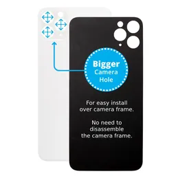 Apple iPhone 11 Pro - Verre du boîtier arrière avec plus grand trou pour l'appareil photo (argent)