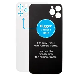 Apple iPhone 11 Pro Max - Verre du boîtier arrière avec plus grand trou pour l'appareil photo (argent)