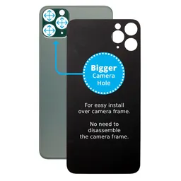 Apple iPhone 11 Pro Max - Verre du boîtier arrière avec plus grand trou pour l'appareil photo (Vert)