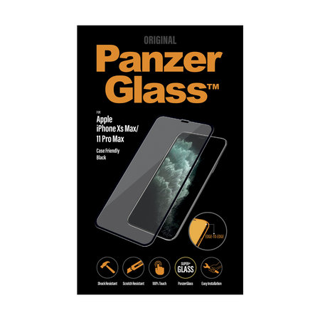 PanzerGlass - Compatible avec les coques en verre trempé pour iPhone XS Max et 11 Pro Max, noir