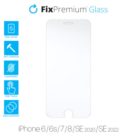 FixPremium Glass - Verre Trempé pour iPhone 6, 6s, 7, 8, SE 2020 & SE 2022