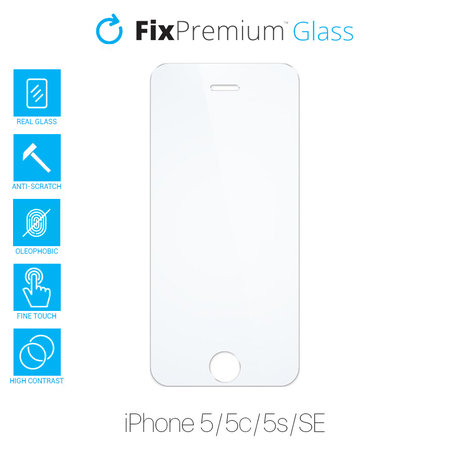 FixPremium Glass - Verre Trempé pour iPhone 5, 5c, 5s, SE 2016