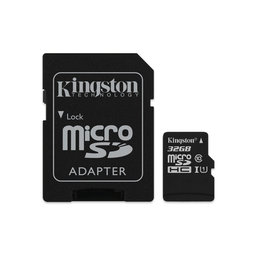 Kingston - Carte Mémoire MicroSDHC Canvas Select Plus 32 Go + Adaptateur SD