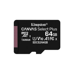 Kingston - Carte Mémoire MicroSDXC Canvas Select Plus 64 Go + Adaptateur SD