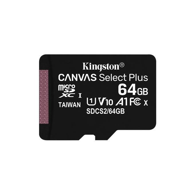 Kingston - Carte Mémoire MicroSDXC Canvas Select Plus 64 GB + Adaptateur SD