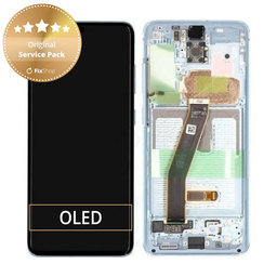 Samsung Galaxy S20 G980F - Écran LCD + Ecran Tactile + Cadre (Bleu Nuage) - GH82-22123D, GH82-22131D Genuine Service Pack