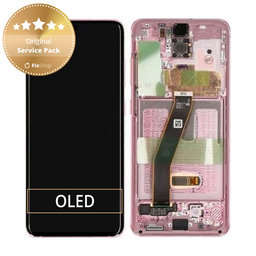 Samsung Galaxy S20 G980F - Écran LCD + Écran Tactile + Cadre (Cloud Pink) - GH82-22123C, GH82-22131C, GH82-31432C, GH82-31433C Genuine Service Pack