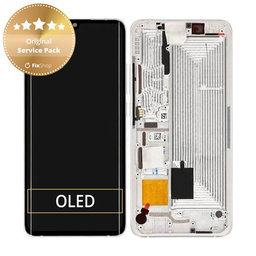 Xiaomi Mi Note 10, Mi Note 10 Pro - Écran LCD + Écran Tactile + Cadre (Blanc Glacier) - 56000200F400 Genuine Service Pack