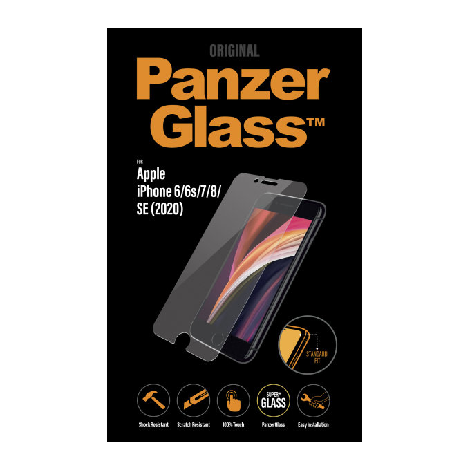 PanzerGlass - Verre Trempé Standard Fit pour iPhone SE 2020, 8, 7, 6s, 6, transparent