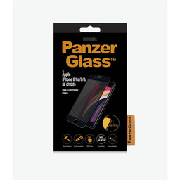 PanzerGlass - Étui de confidentialité en verre trempé compatible avec iPhone 6, 6s, 7, 8, SE 2020 et SE 2022, noir