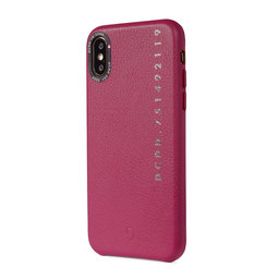 Coque arrière en cuir Decoded pour iPhone X/Xs, rose