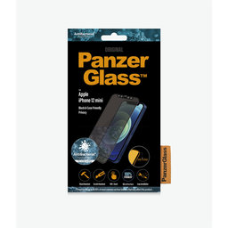 PanzerGlass - Étui de confidentialité en verre trempé Friendly AB pour iPhone 12 mini, noir