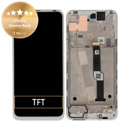 Motorola One Fusion Plus - Écran LCD + Écran Tactile + Cadre (Blanc Clair de Lune) - 5D68C16858 Genuine Service Pack