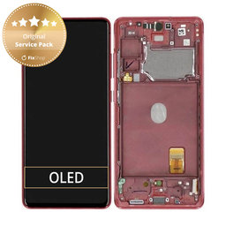 Samsung Galaxy S20 FE 5G G781B - Écran LCD + Écran Tactile + Cadre (Rouge Nuage) - GH82-24214E, GH82-24215E, GH82-29056E Genuine Service Pack