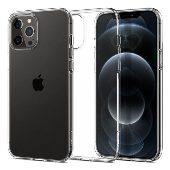 Spigen - Étui Liquid Crystal pour iPhone 12 ét 12 Pro, Crystal Clear