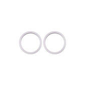 Apple iPhone 11, 12, 12 Mini - Cadre d'objectif de caméra arrière (Blanc) - 2pcs