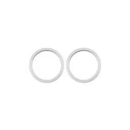 Apple iPhone 11, 12, 12 Mini - Cadre d'objectif de caméra arrière (Blanc) - 2pcs