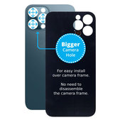 Apple iPhone 12 Pro Max - Verre du boîtier arrière avec plus grand trou pour l'appareil photo (bleu)