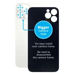 Apple iPhone 12 Pro Max - Verre du boîtier arrière avec plus grand trou pour l'appareil photo (argent)