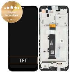 Motorola Moto G30 XT2129 - Écran LCD + Écran Tactile + Cadre (Noir Phantom) - 5D68C18187 Genuine Service Pack