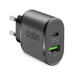 SBS - Adaptateur de charge 25 W USB, USB-C, noir