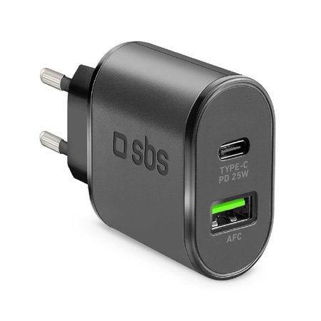 SBS - Adaptateur de charge 25 W USB, USB-C, noir