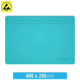 2UUL - Coussinet en silicone antistatique ESD résistant à la chaleur avec revêtement anti-poussière - 40 x 28 cm (bleu)