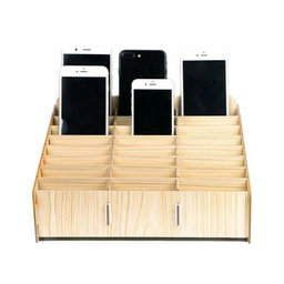 Boîte de rangement pour 24 téléphones portables pour atelier (en bois)