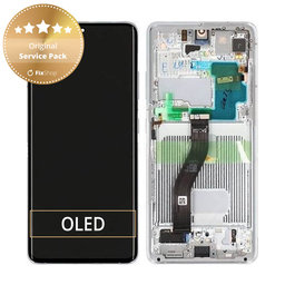 Samsung Galaxy S21 Ultra G998B - Écran LCD + Écran tactile + Cadre (Phantom Silver) - GH82-24589B, GH82-26035B, GH82-26036B Genuine Service Pack