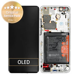 Huawei P40 Pro Plus - Ecran LCD + Ecran Tactile + Châssis + Batterie (Céramique Blanche) - 02353RBJ Genuine Service Pack