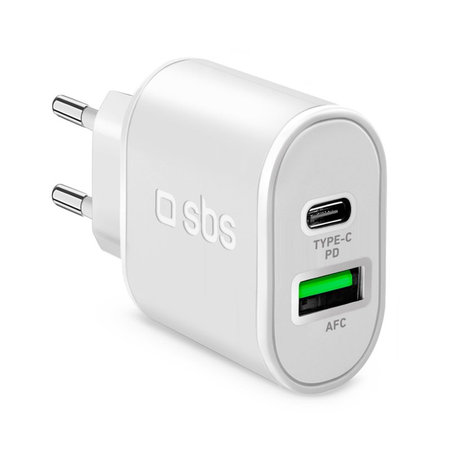 SBS - Adaptateur de charge 20 W USB, USB-C, blanc