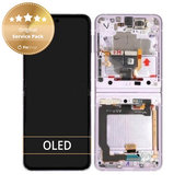 Samsung Galaxy Z Flip 3 F711B - Écran LCD + Écran Tactile + Cadre (Lavande) - GH82-26273D Genuine Service Pack