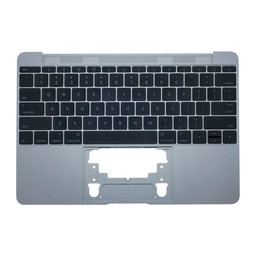 Apple MacBook 12" Retina A1534 (Début 2015 - Mi 2017) - Cadre de clavier supérieur + clavier US (gris sidéral)