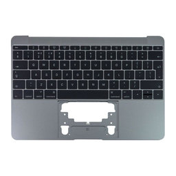 Apple MacBook 12" Retina A1534 (Début 2015 - Mi 2017) - Cadre de clavier supérieur + clavier UK (gris sidéral)