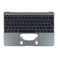 Apple MacBook 12" Retina A1534 (Début 2015 - Mi 2017) - Cadre de clavier supérieur + clavier UK (gris sidéral)