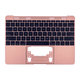 Apple MacBook 12" Retina A1534 (Début 2015 - Mi 2017) - Cadre de clavier supérieur + clavier US (Or rose)