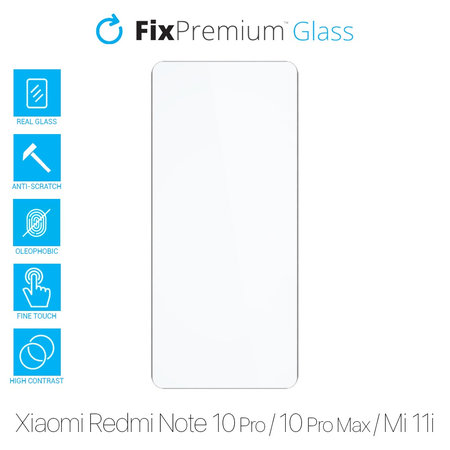 FixPremium Glass - Verre trempé pour Xiaomi Redmi Note 10 Pro, 10 Pro Max, Mi 11i & Poco F3