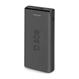 SBS - PowerBank 10 000 mAh, 2x USB, Micro-USB, noir