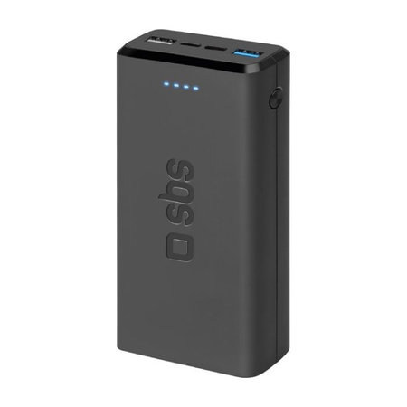 SBS - PowerBank 20 000 mAh, 2x USB, Micro-USB, noir