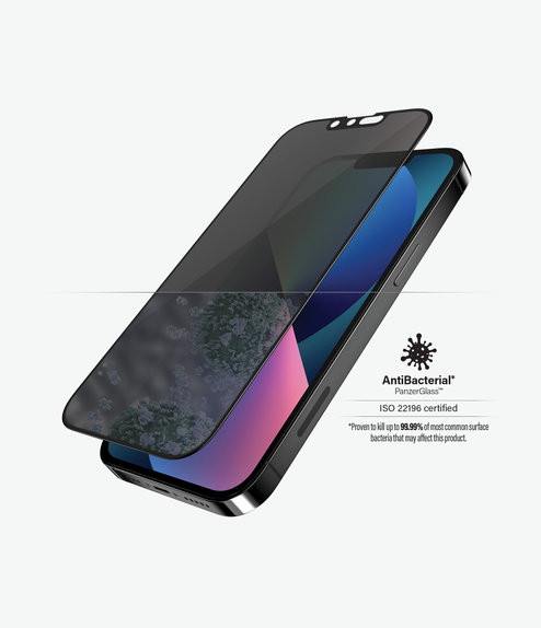 PanzerGlass - Coque en verre trempé Friendly Privacy AB pour iPhone 13, 13 Pro, 14 et 16e, noir