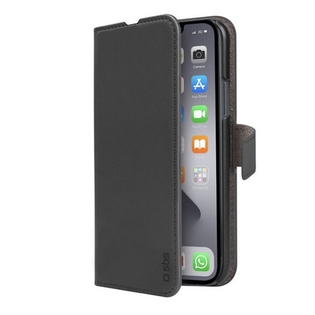 SBS - Étui portefeuille pour iPhone 13, noir