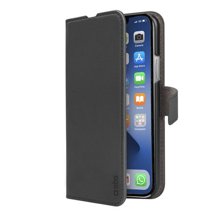 SBS - Étui portefeuille pour iPhone 13 Pro, noir