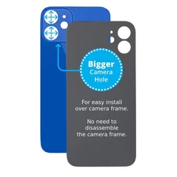 Apple iPhone 12 Mini - Verre du boîtier arrière avec plus grand trou pour l'appareil photo (bleu)
