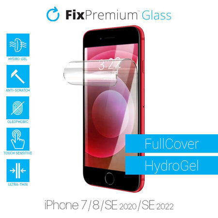 FixPremium HydroGel HD - Protecteur d'écran iPhone 6, 6s, 7, 8, SE 2020 & SE 2022